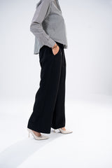 Zip Linen Pants - Black