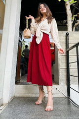 Silk Skirt - Red