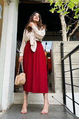 Silk Skirt - Red