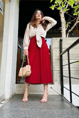 Silk Skirt - Red