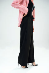 Drawstring Linen Pants - Black
